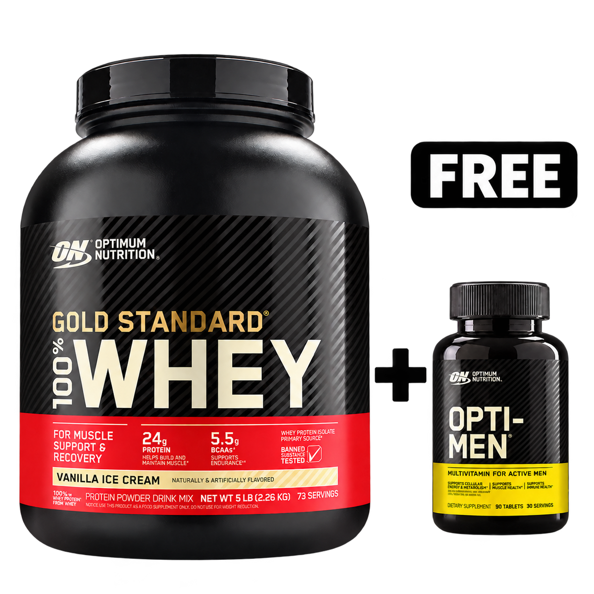 Gold Standard 100% Whey, Protein Powder - Vanilla Ice Cream - 5 Lbs (73 Servings) Gold Standard 100% Whey, Protein Powder - Vanilla Ice Cream - 5 Lbs (73 Servings)