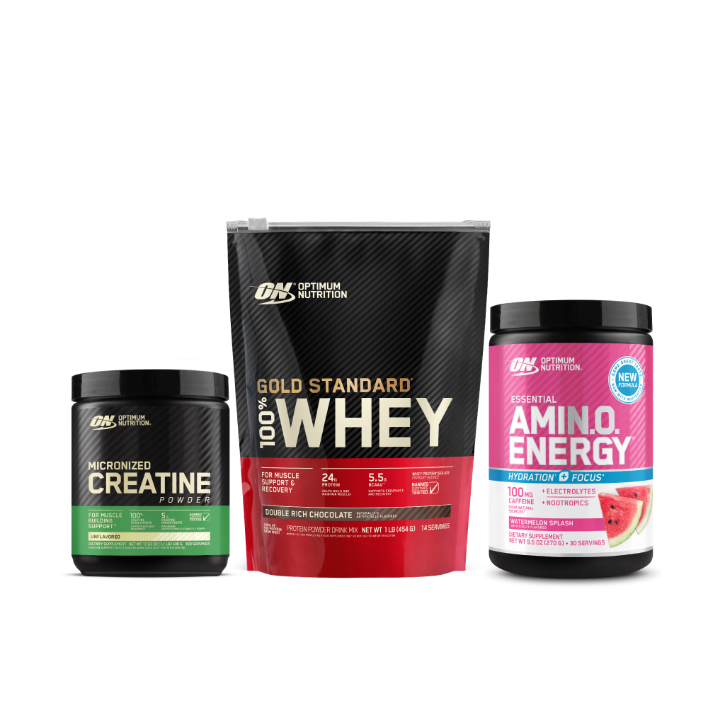 Optimum Nutrition Whey + Creatine + Amino Energy Training Bundle Optimum Nutrition Whey + Creatine + Amino Energy Training Bundle