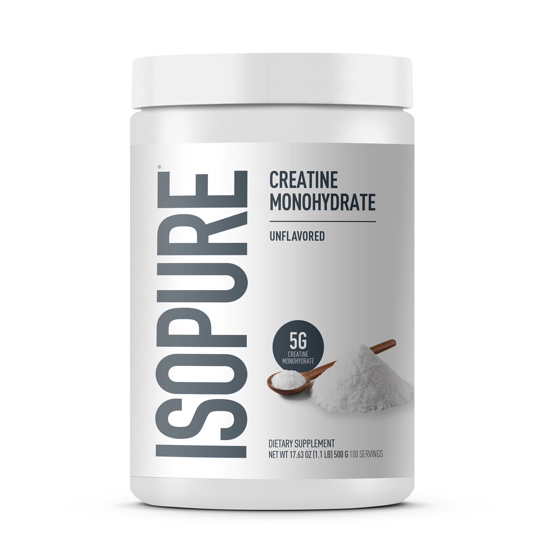Isopure كرياتين مونوهيدرات بدون نكهة 17.63 أونصة (1.1 رطل) 500 جرام 100 حصة Isopure كرياتين مونوهيدرات بدون نكهة 17.63 أونصة (1.1 رطل) 500 جرام 100 حصة