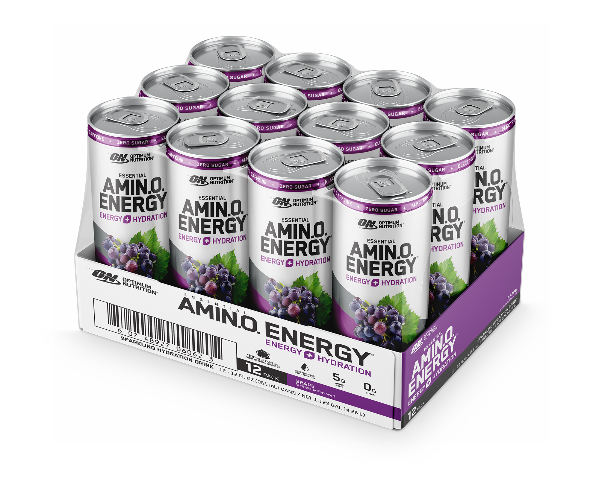 ESSENTIAL AMIN.O. ENERGY+ Electrolytes Sparkling - Grape (12 Cans)