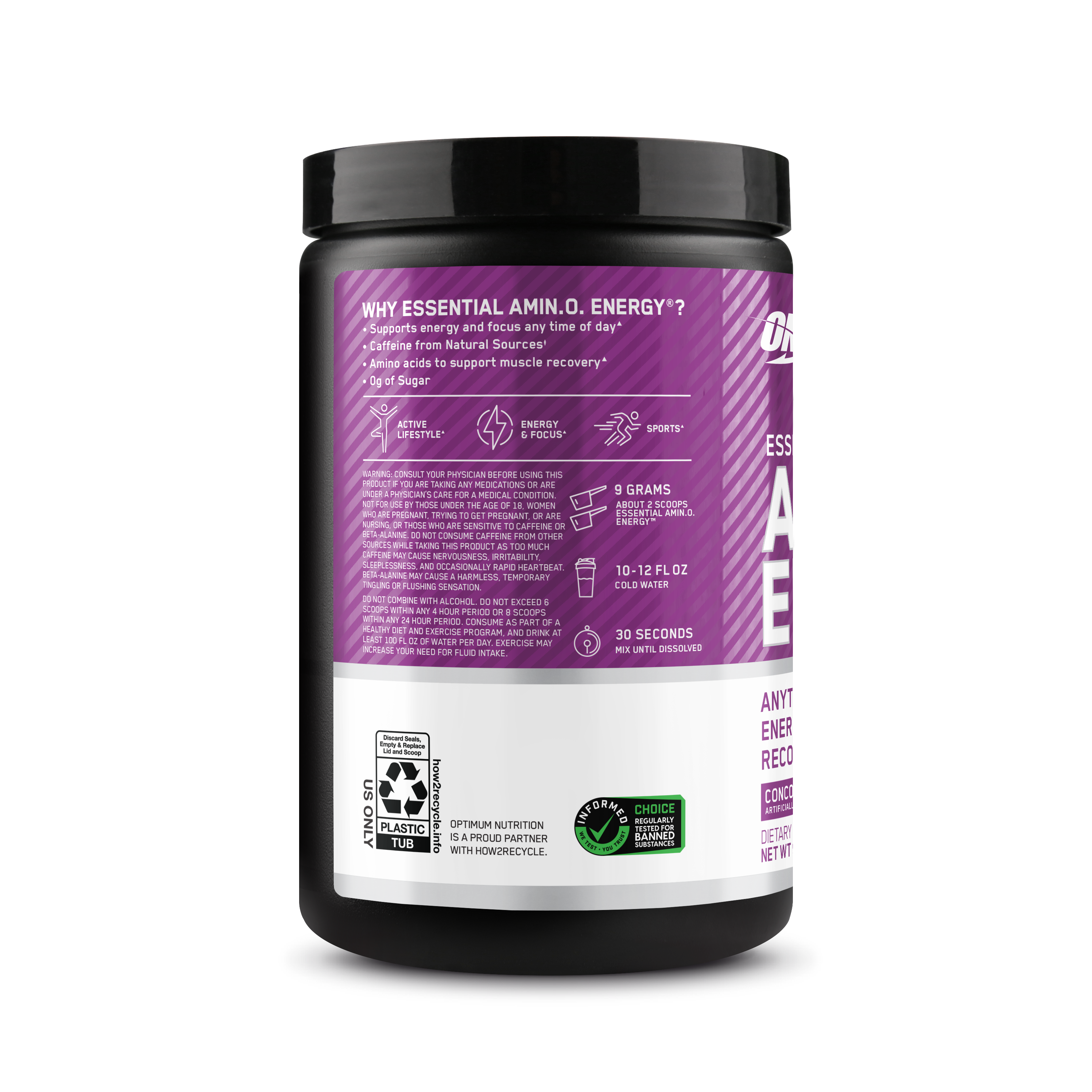 Amino Energy BCAA Drink Concord Grape - 270 Grams (30 Servings)