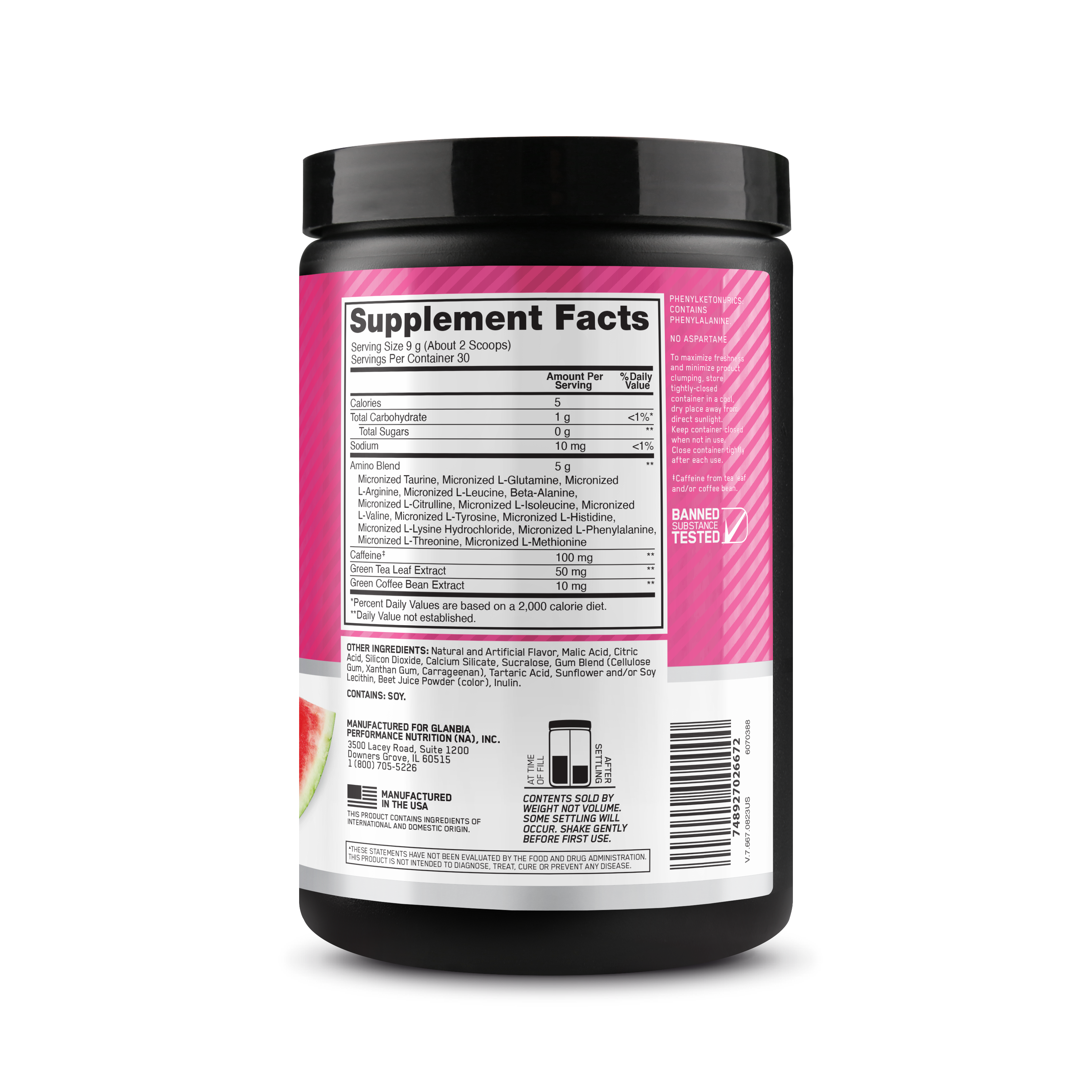 Amino Energy BCAA Drink Watermelon - 270 Grams (30 Servings)