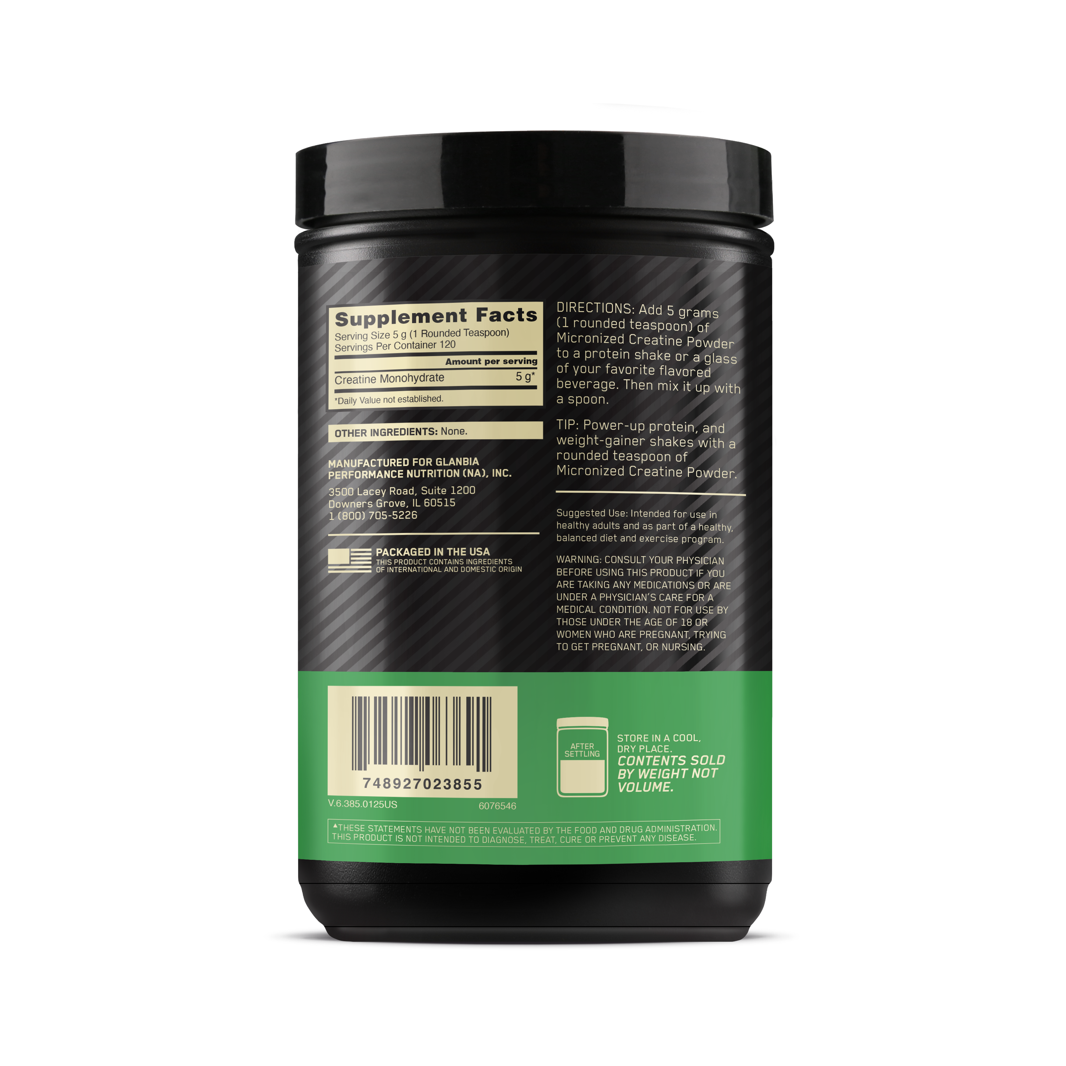Micronized Creatine Powder Unflavored - 600 Grams (120 Servings)