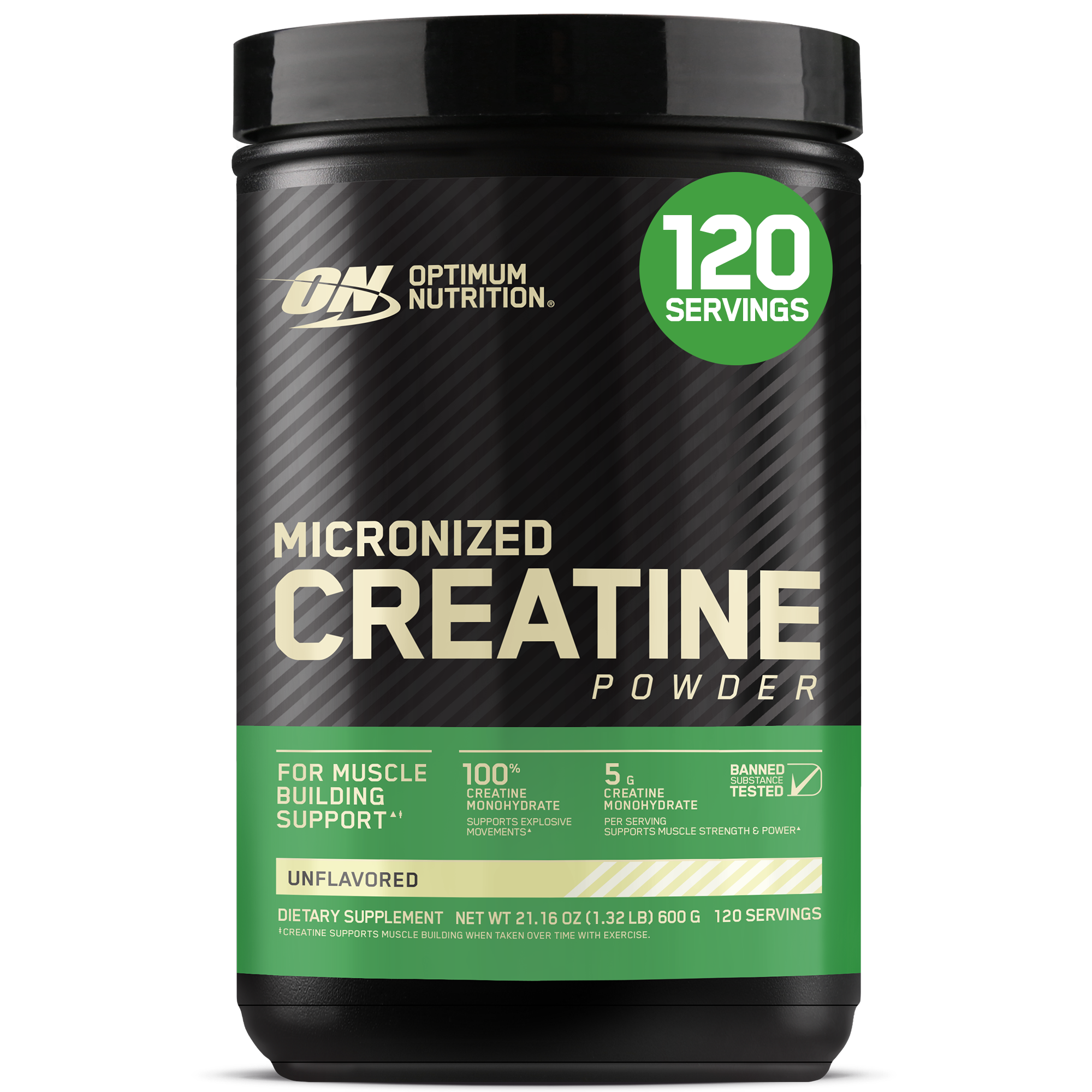 Micronized Creatine Powder Unflavored - 600 Grams (120 Servings)