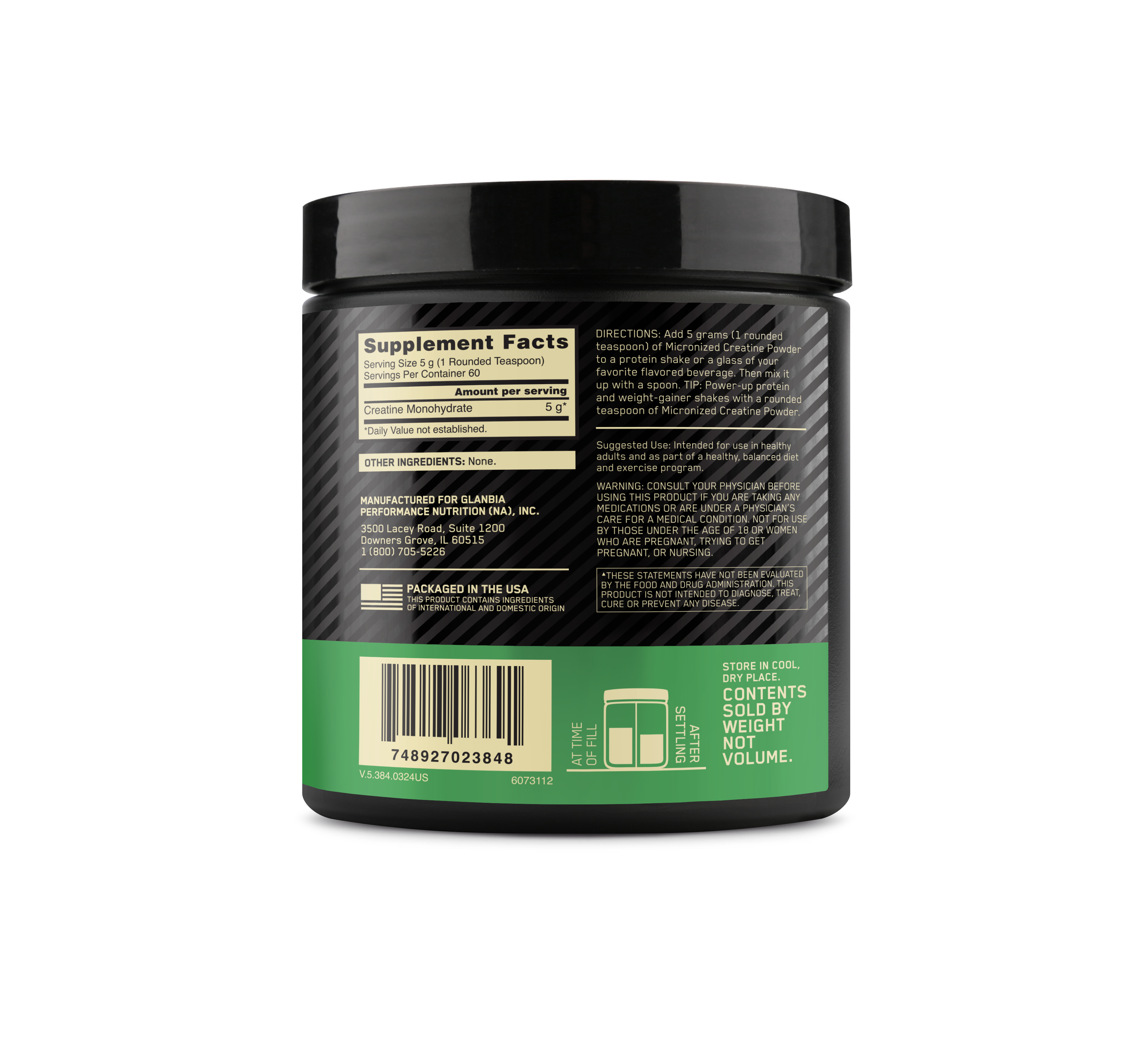 Micronized Creatine Powder Unflavored - 300 Grams (60 Servings)