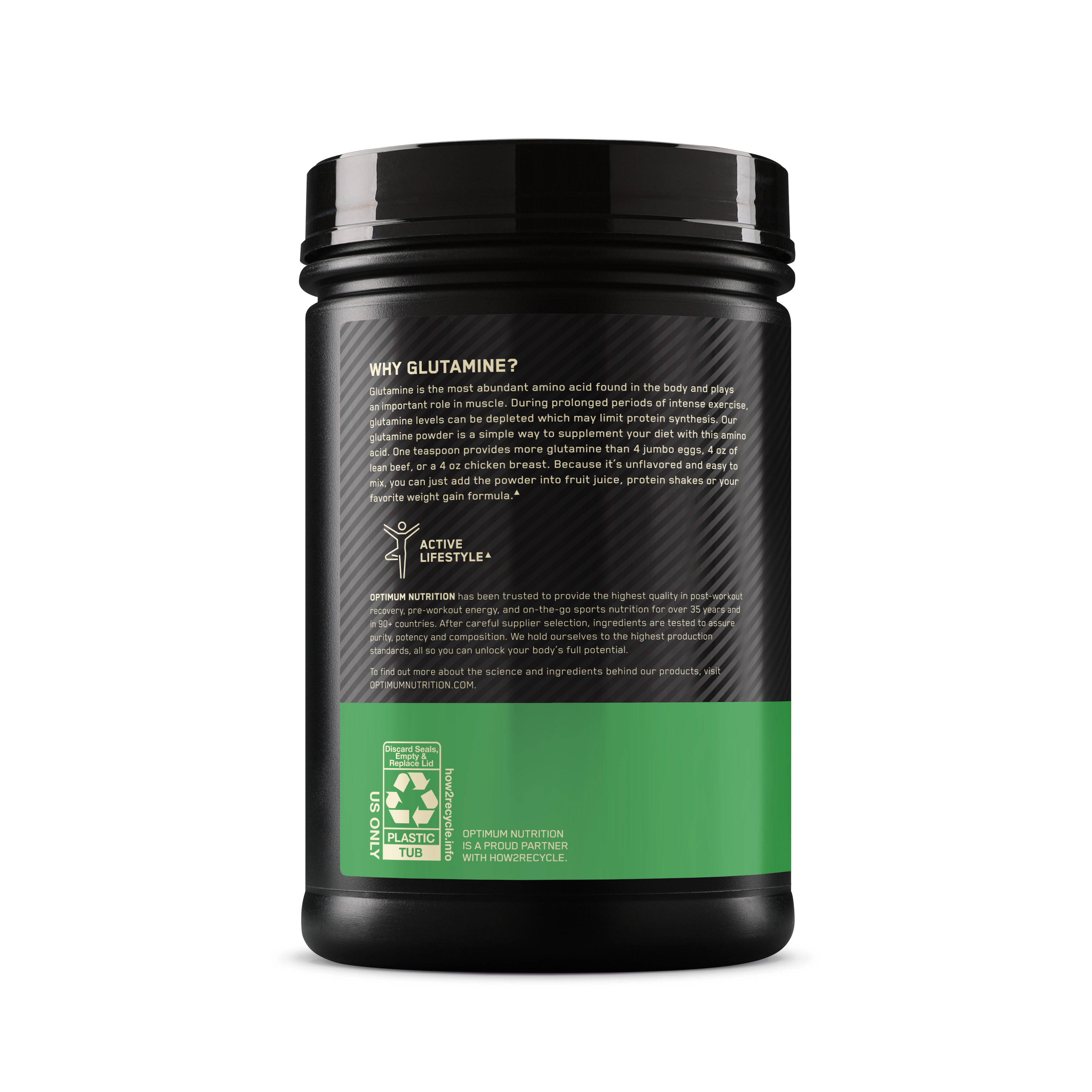 Glutamine Powder Unflavored - 1 kg (194 Servings)