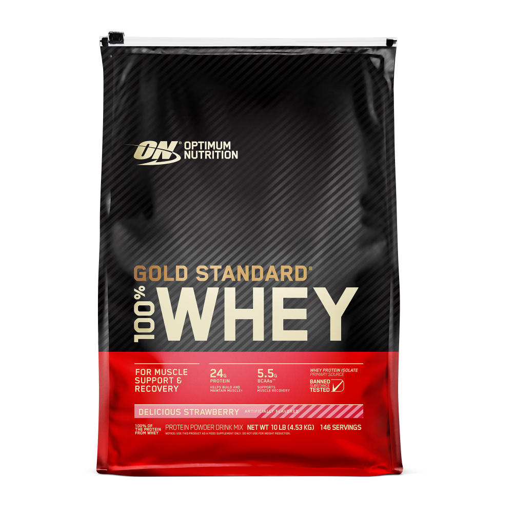 Gold Standard 100% Whey Protein Powder Delicious Strawberry - 10 Lbs (146 Servings) Gold Standard 100% Whey Protein Powder Delicious Strawberry - 10 Lbs (146 Servings)
