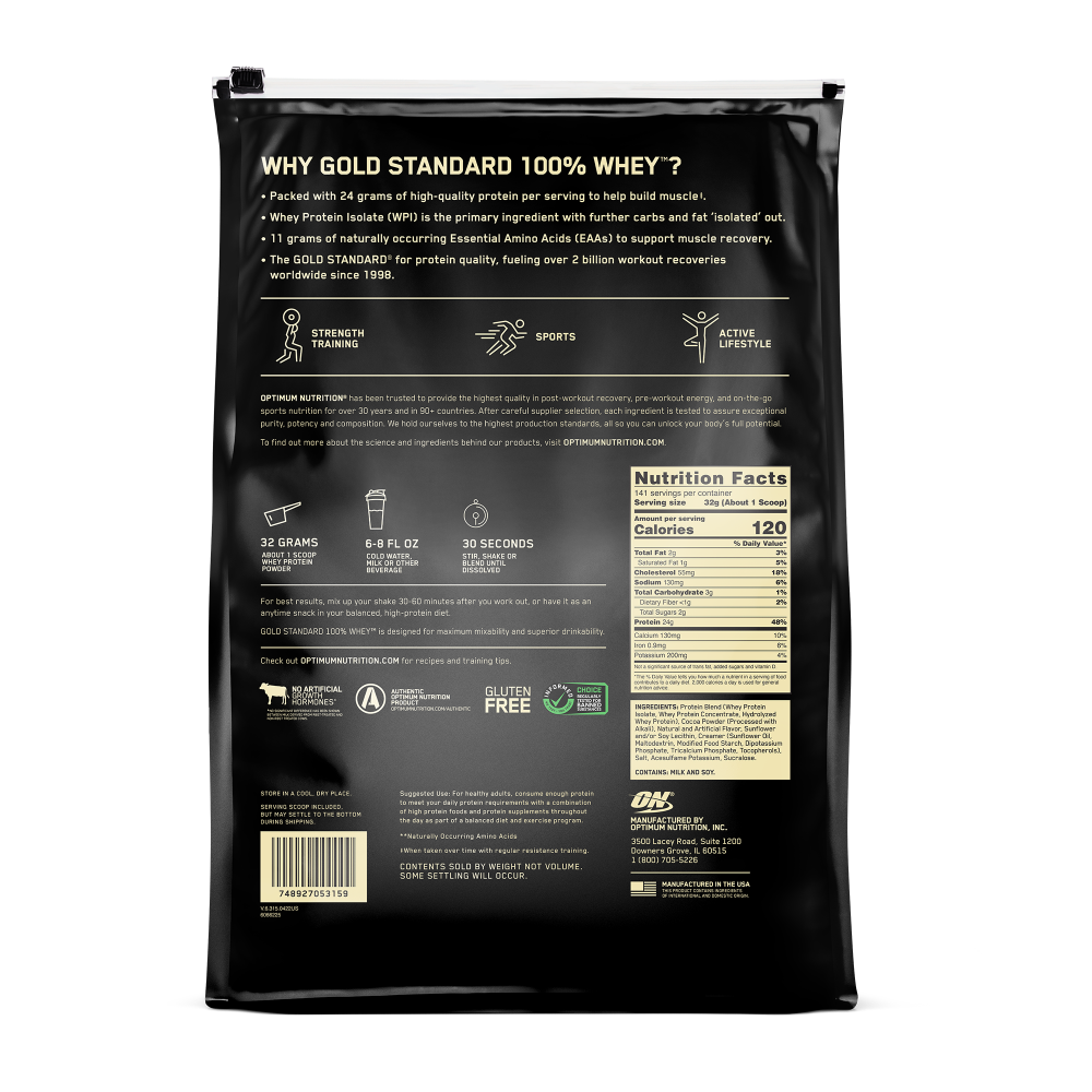 Gold Standard 100% Whey Protein Powder Extreme Milk Chocolate - 10 Lbs (141 Servings) Gold Standard 100% Whey Protein Powder Extreme Milk Chocolate - 10 Lbs (141 Servings)