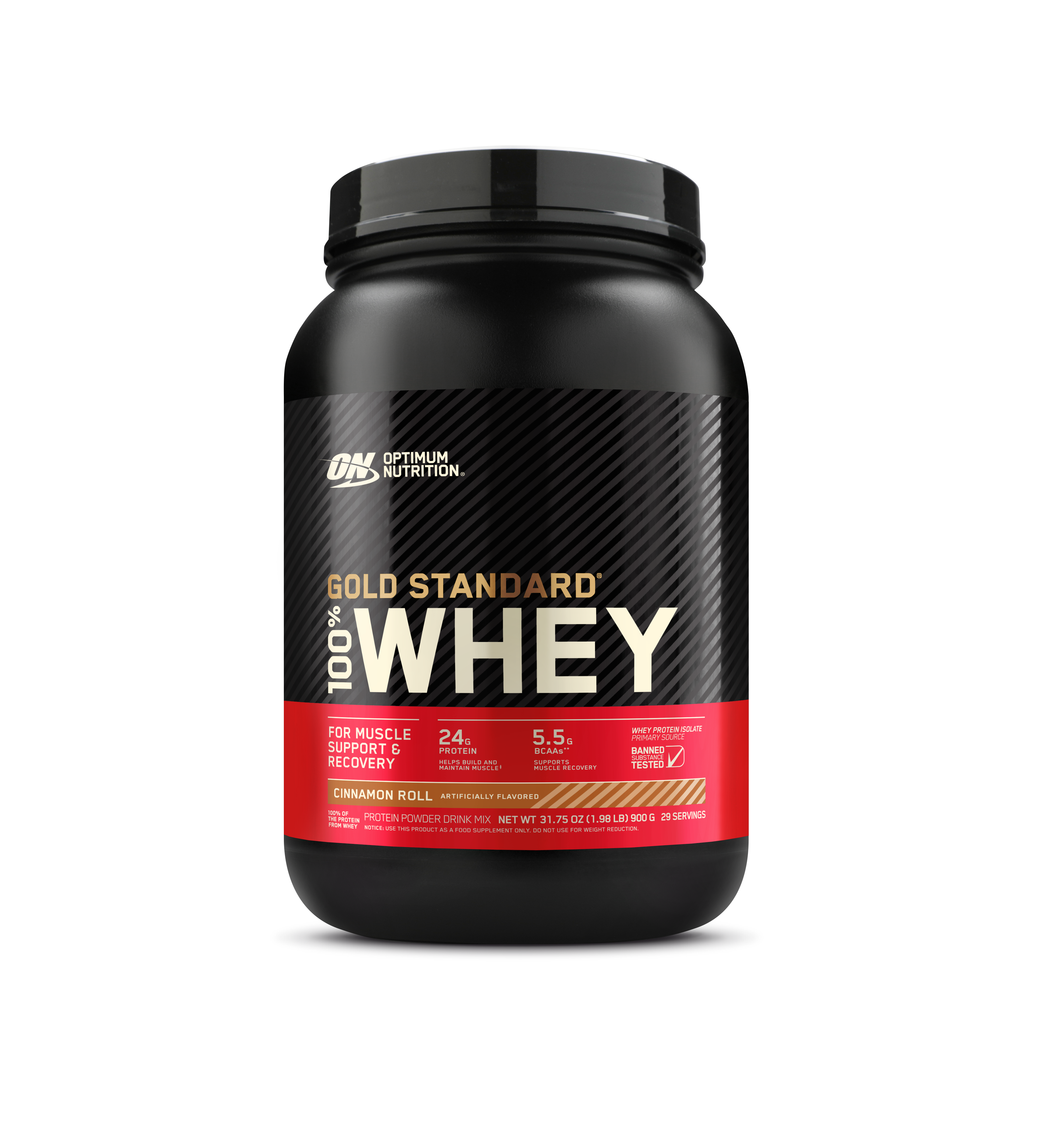 Gold Standard 100% Whey Protein Powder Cinnamon Roll Flavor - 2 Lbs (29 Servings)