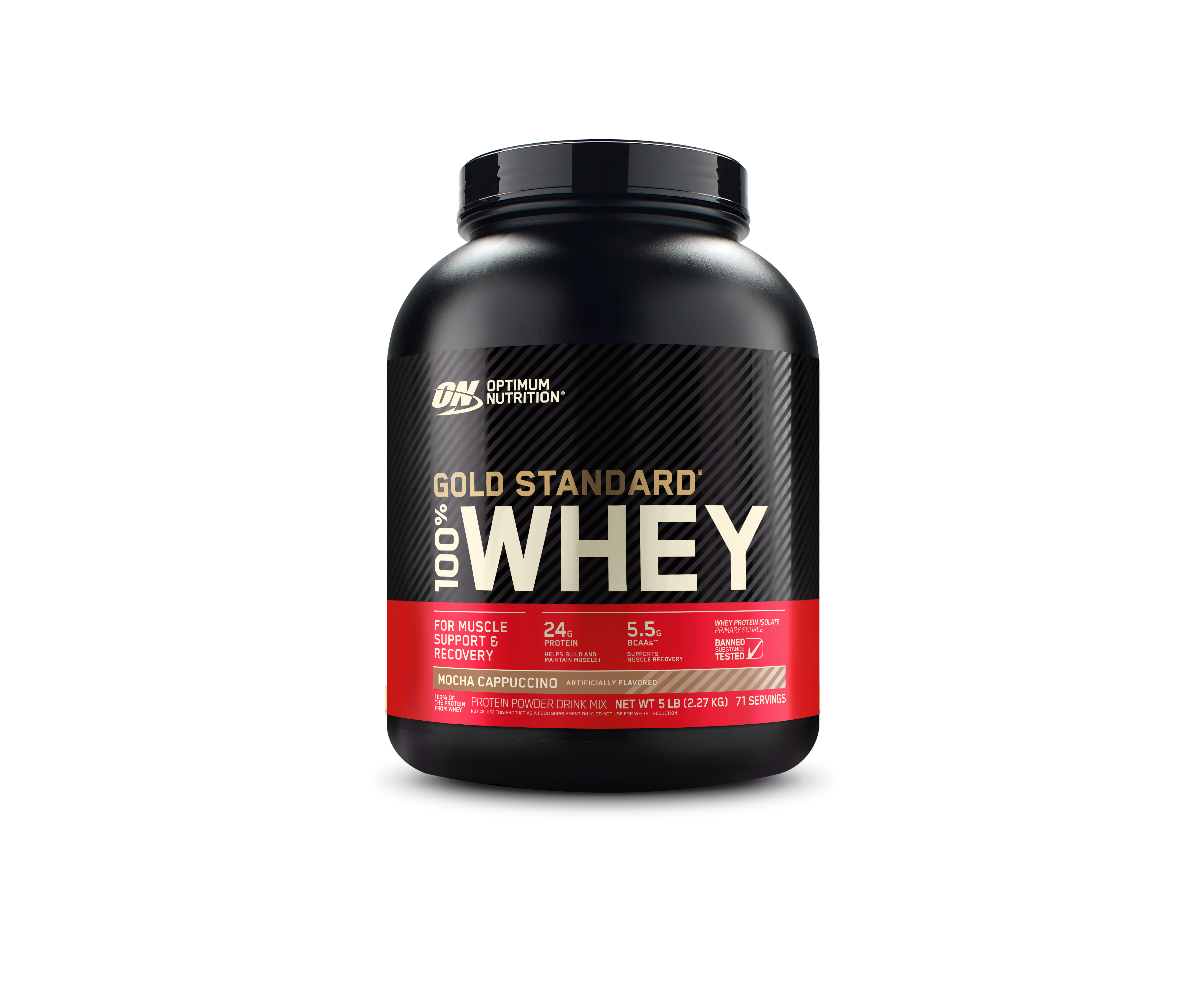 Gold Standard 100% Whey Protein Powder Mocha Cappuccino - 5 Lbs (71 Servings)