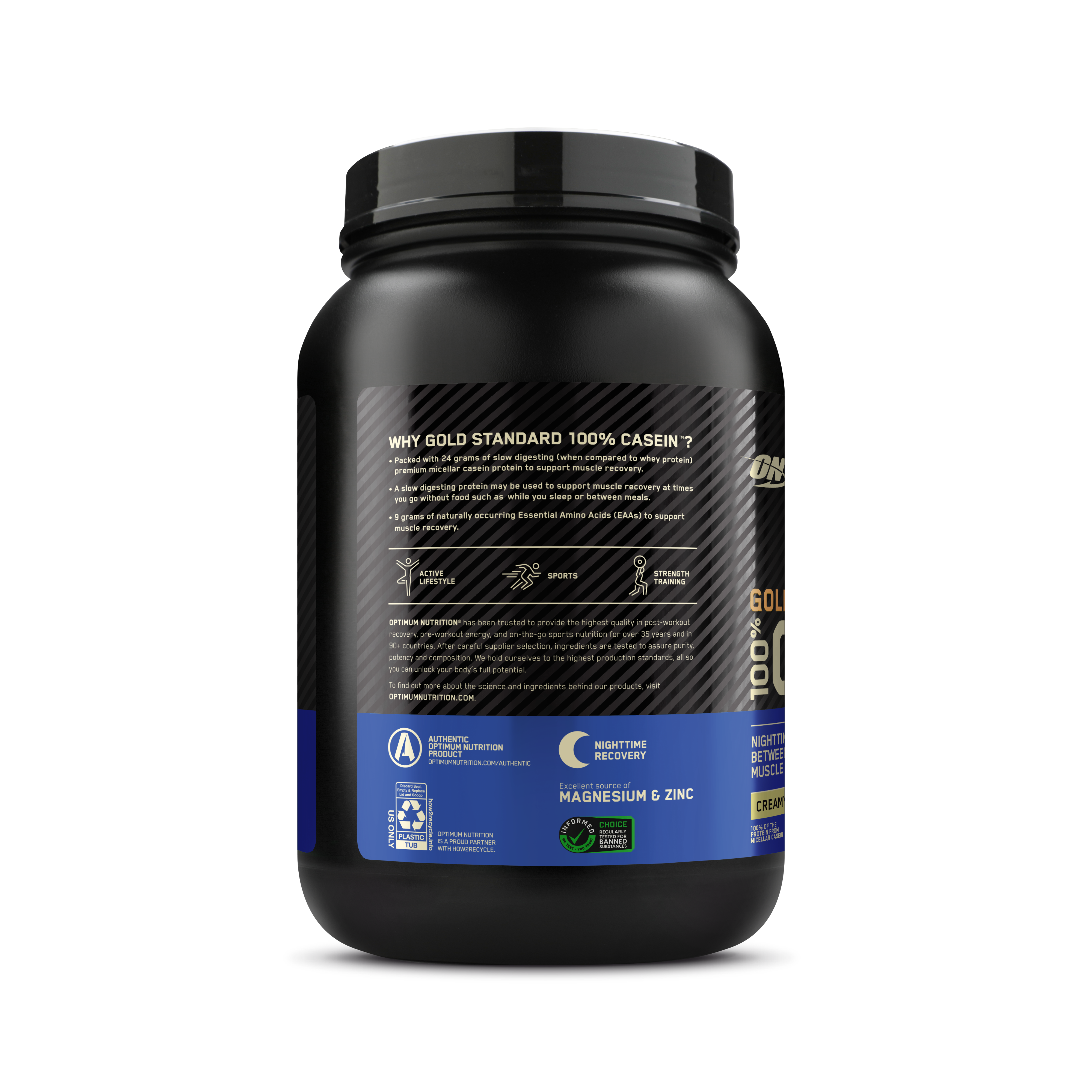 Gold Standard 100% Casein Creamy Vanilla - 1.87 Lbs (25 Servings)