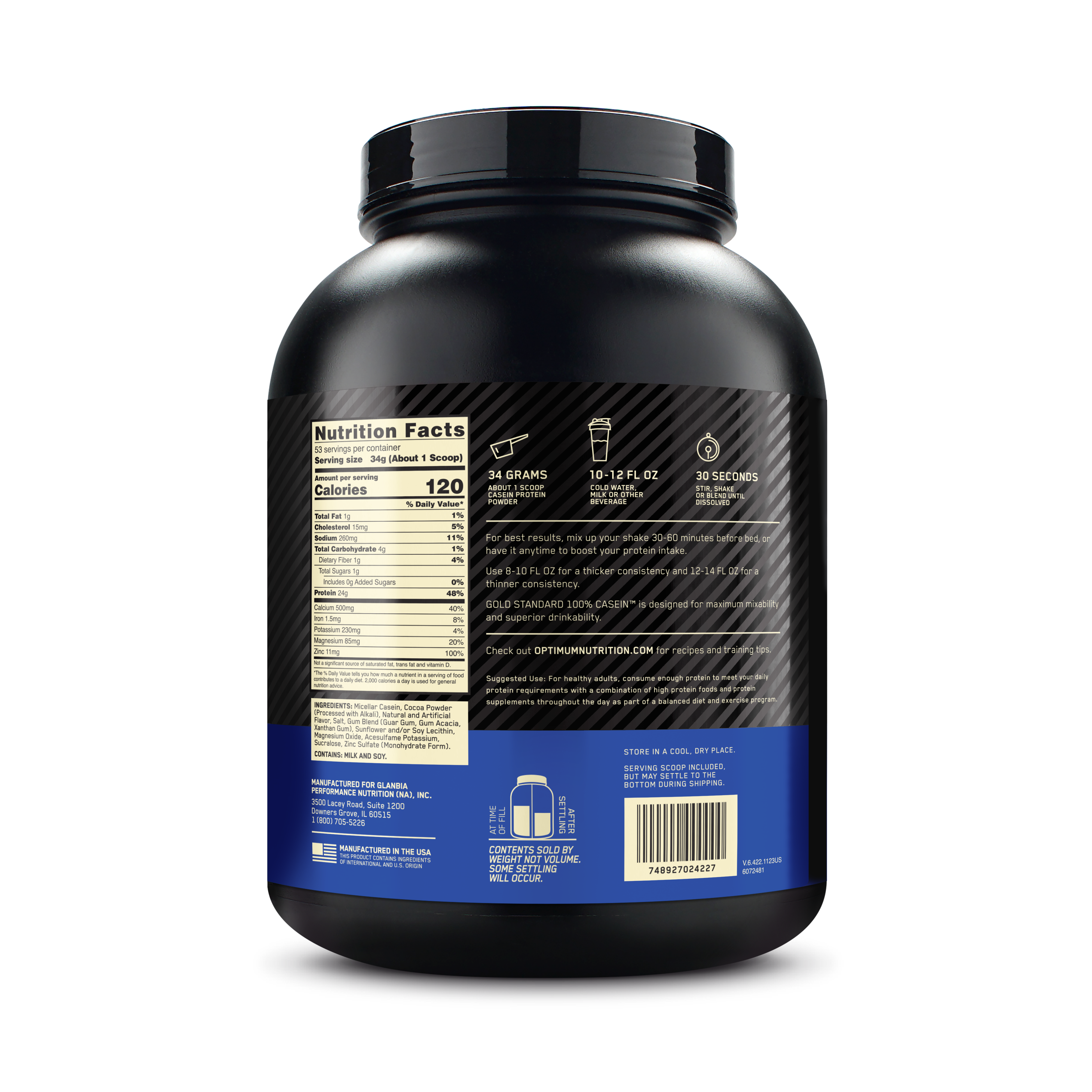 Gold Standard 100% Casein Chocolate Supreme - 3.97 Lbs (53 Servings)