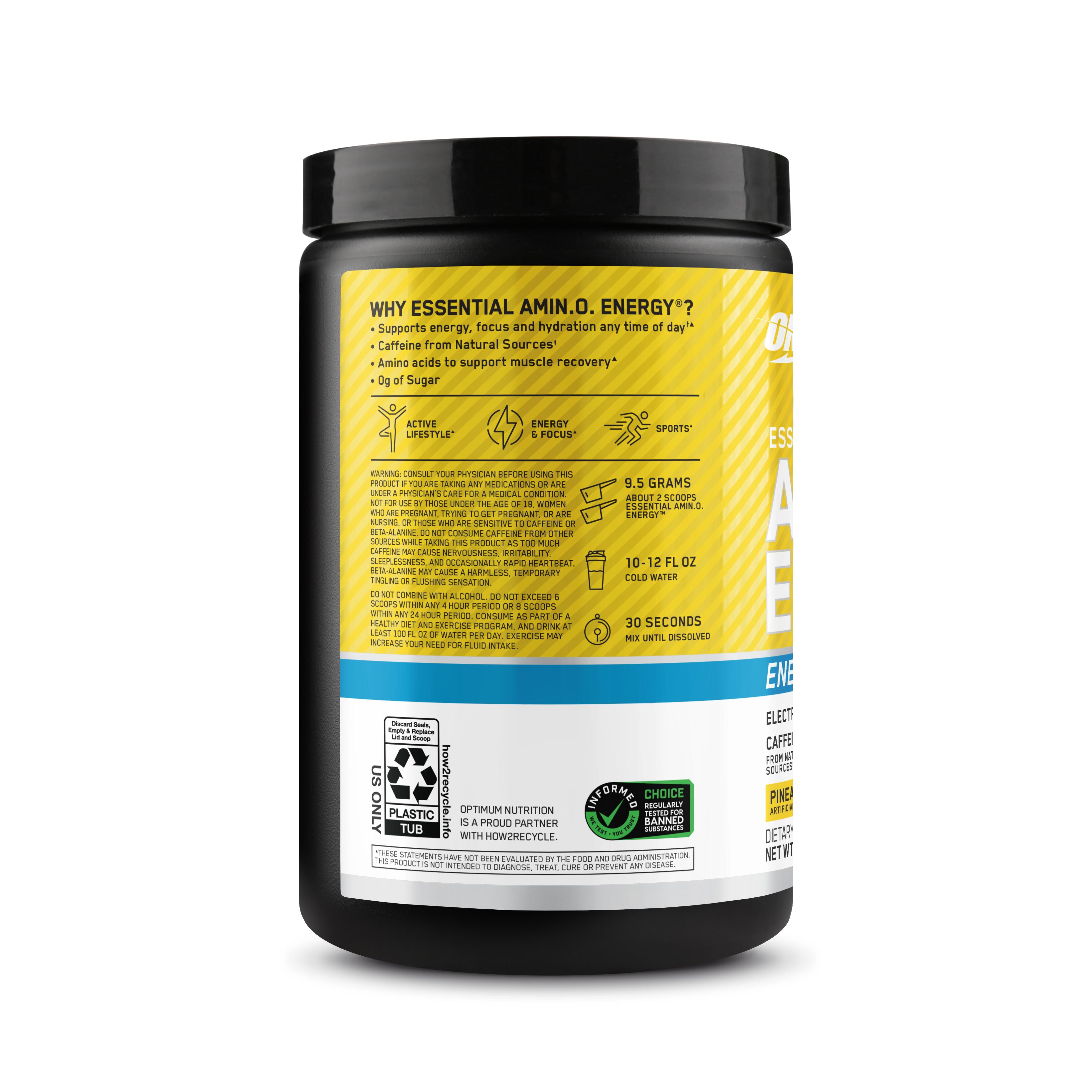 Amino Energy Plus Electrolytes Powder Pineapple Twist - 285 Grams (30 Servings)