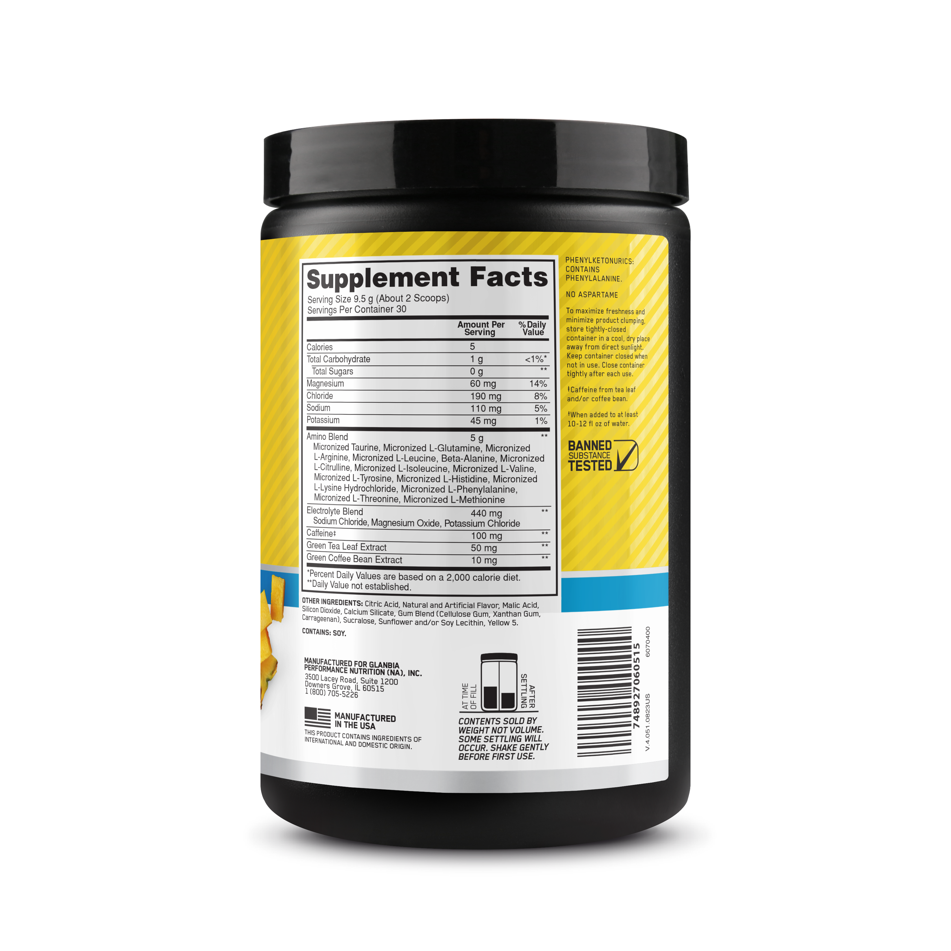 Amino Energy Plus Electrolytes Powder Pineapple Twist - 285 Grams (30 Servings)