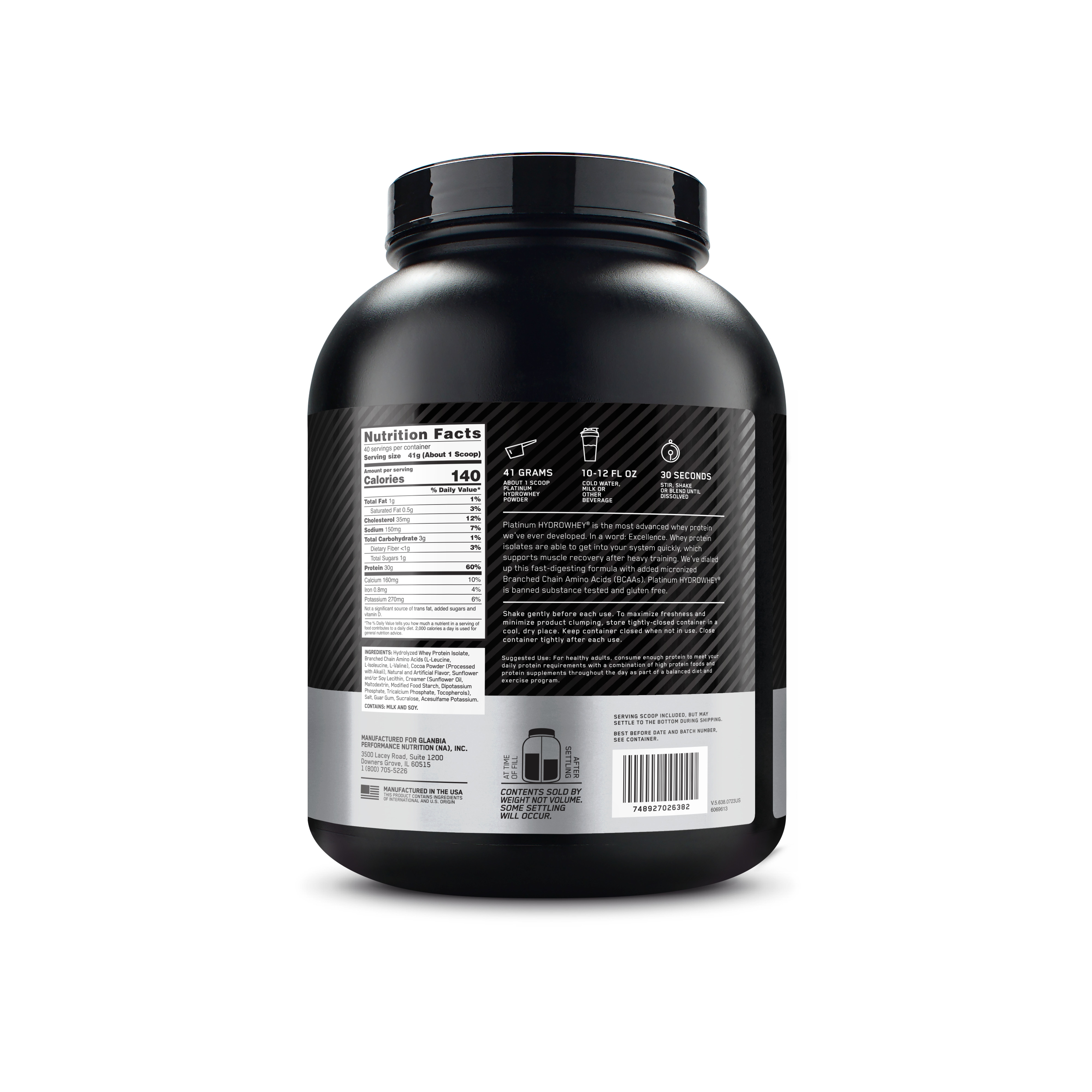 PLATINUM HYDROWHEY™ Turbo Chocolate - 3.61 Lbs (40 Servings)