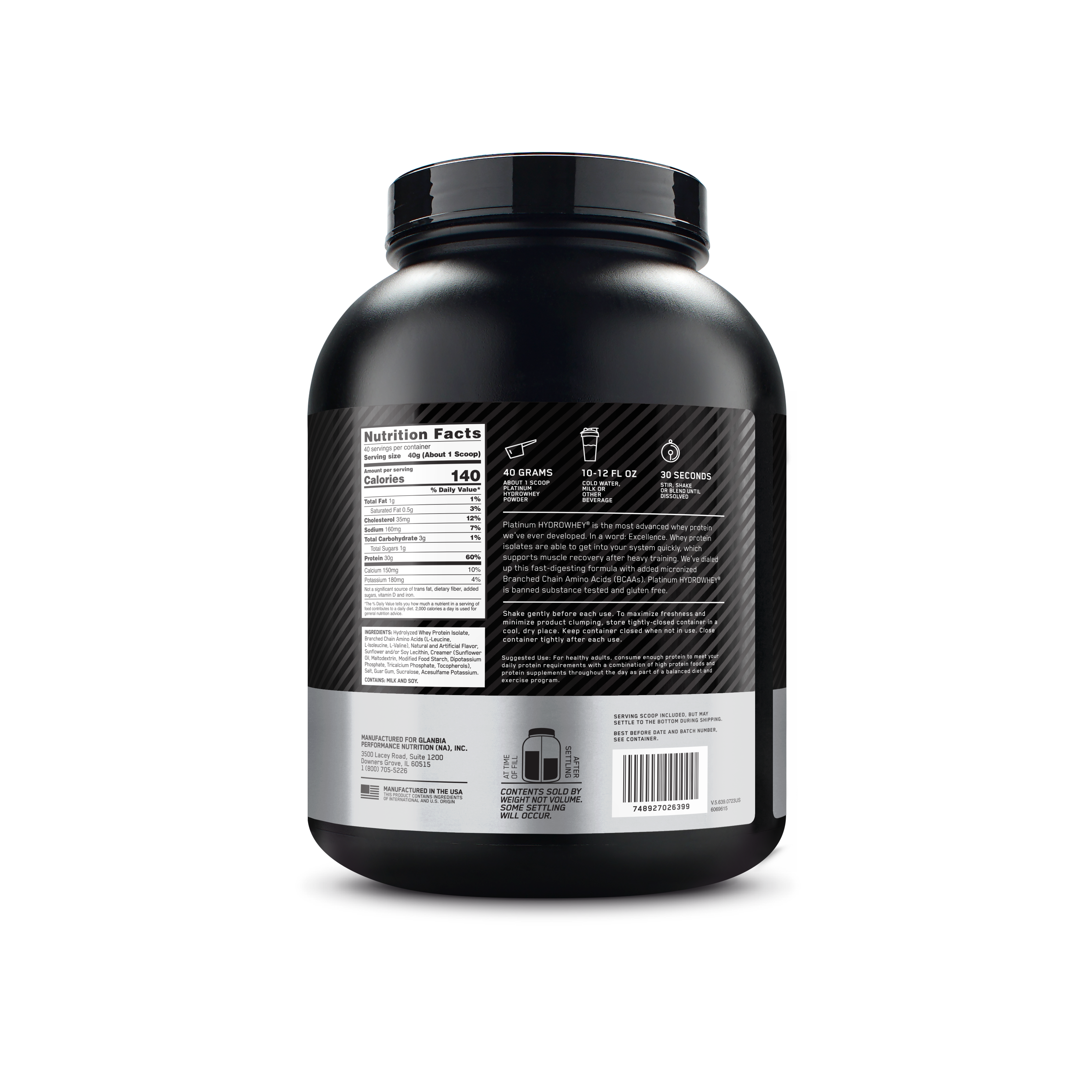 PLATINUM HYDROWHEY™ Velocity Vanilla - 3.52 Lbs (40 Servings)