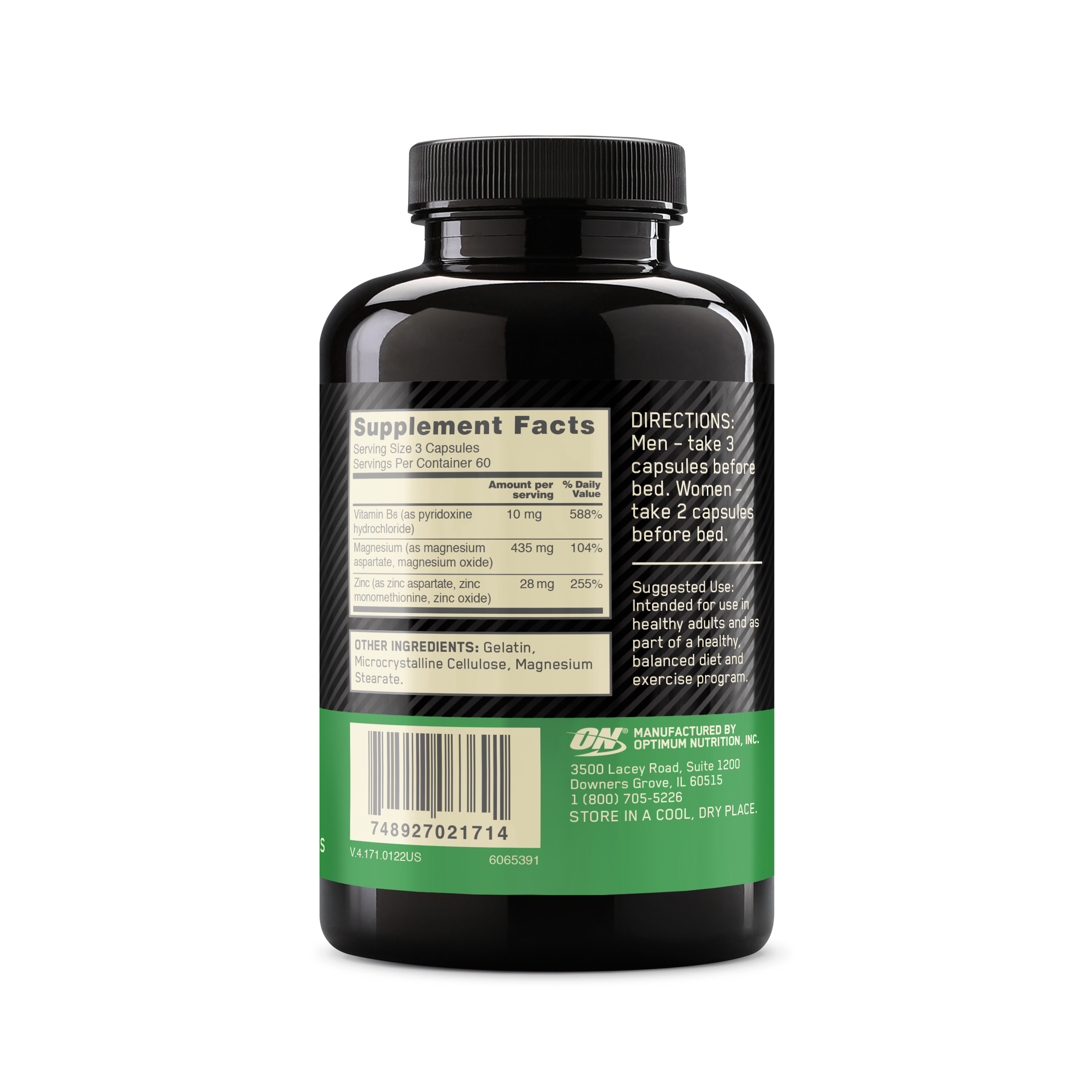 Zinc Magnesium Aspartate - 180 Capsules (60 Servings)