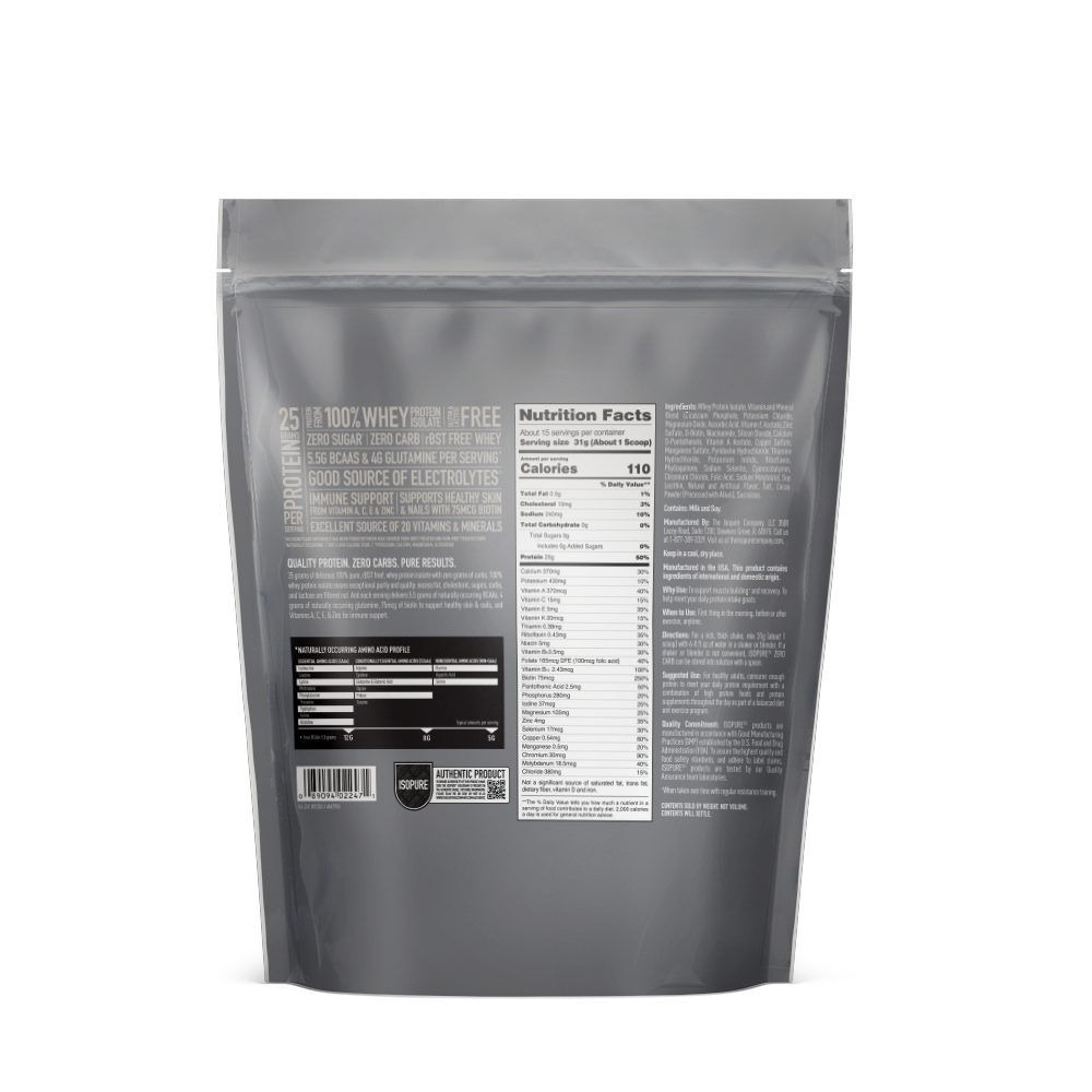 Isopure Low Carb Protein Powder Cookies & Cream - 1 Lbs (15 Servings)