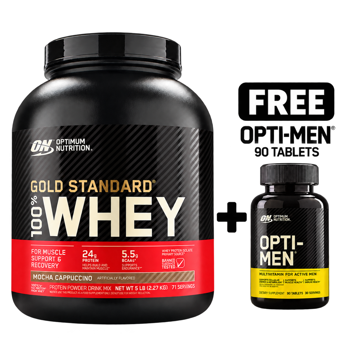 Gold Standard 100% Whey, Protein Powder - Mocha Cappuccino - 5 Lbs (71 Servings)