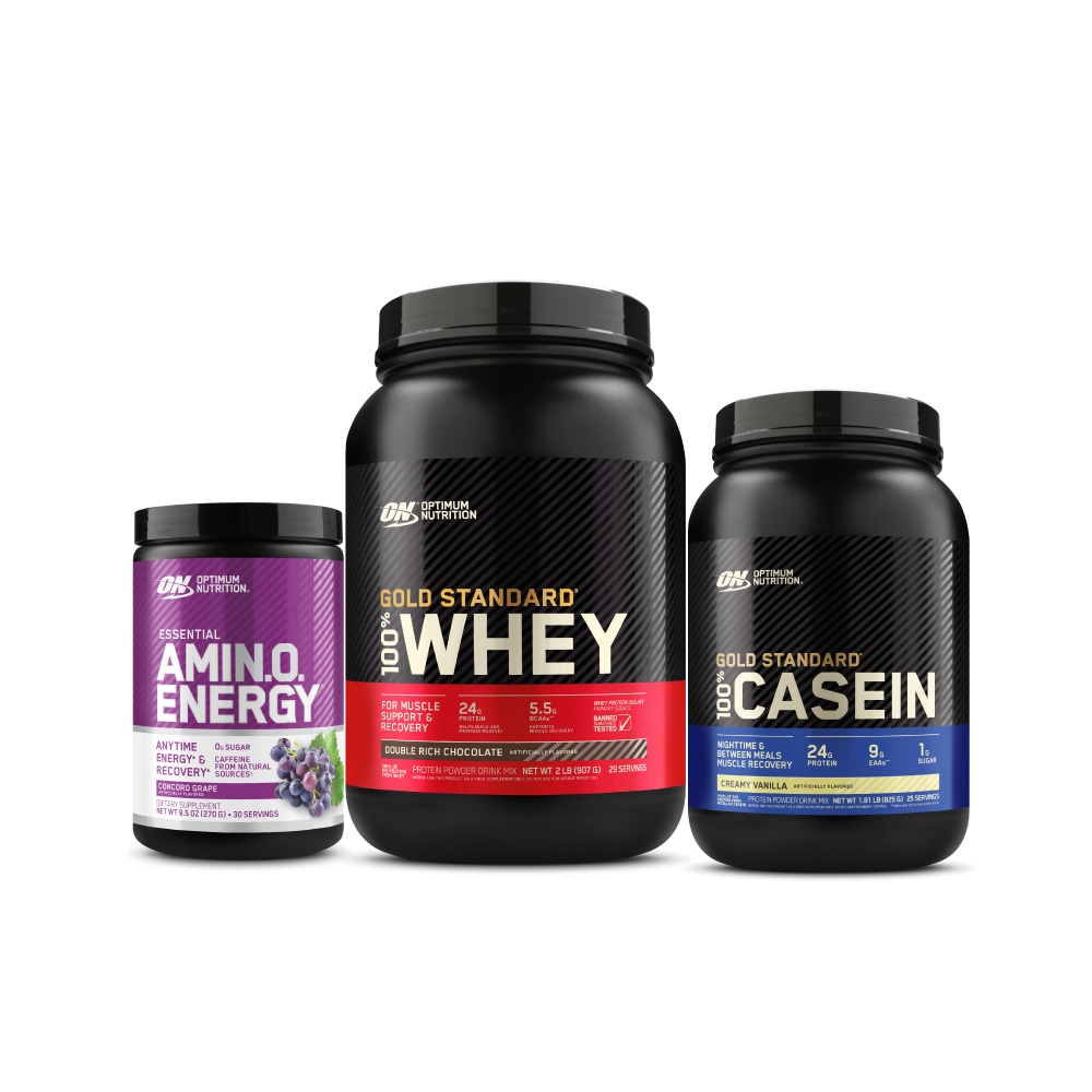 Optimum Nutrition Casein + Whey + Amino Energy Recovery Mega Bundle