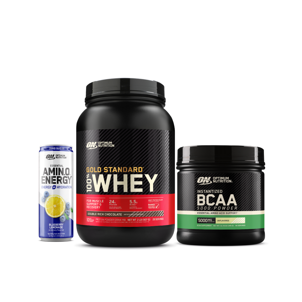 Optimum Nutrition Whey + Pre‑Workout + BCAA Muscle Recovery Stack