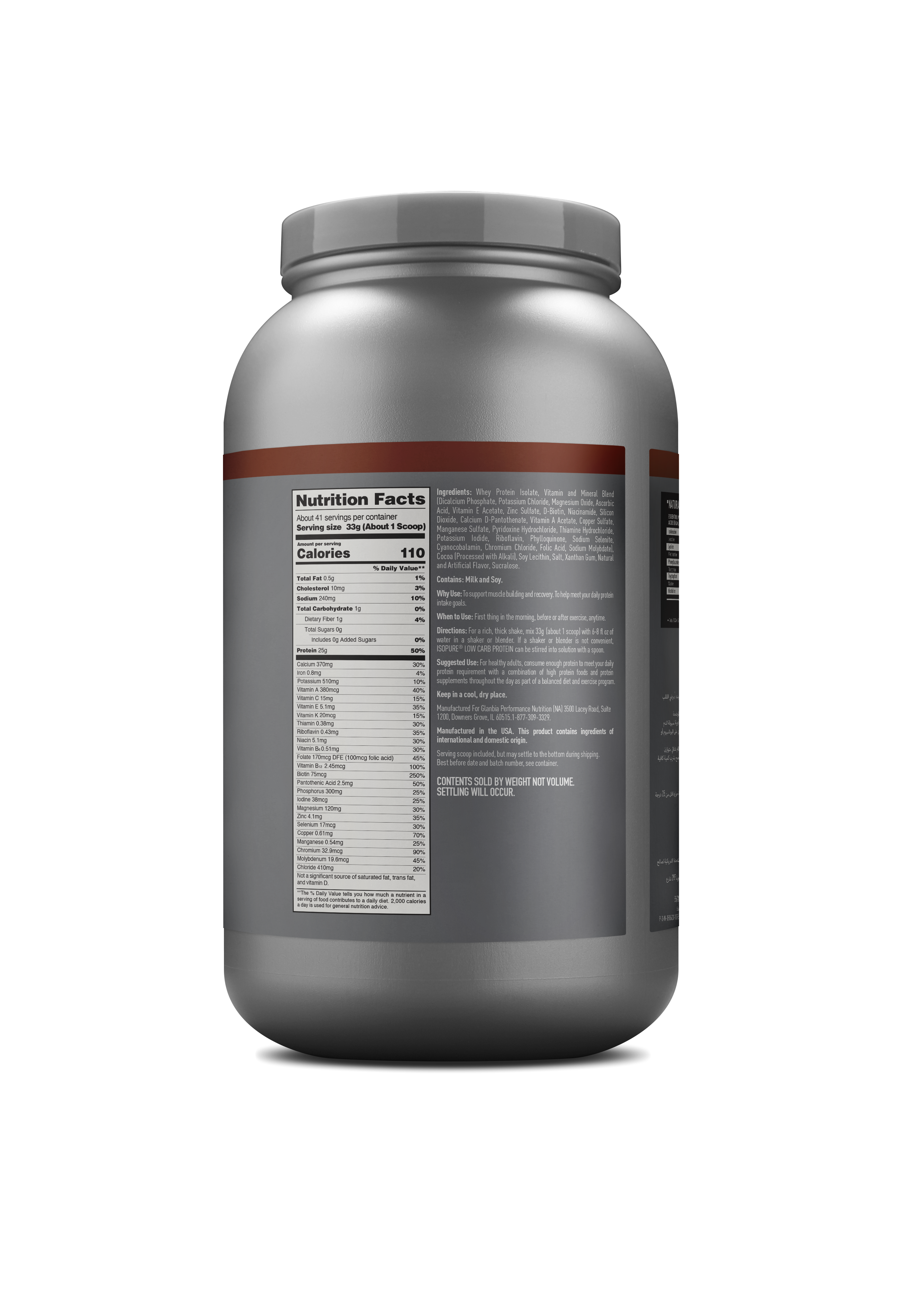 Isopure Zero Carb Protein Powder Dutch Chocolate - 3 Lbs (41 Servings)