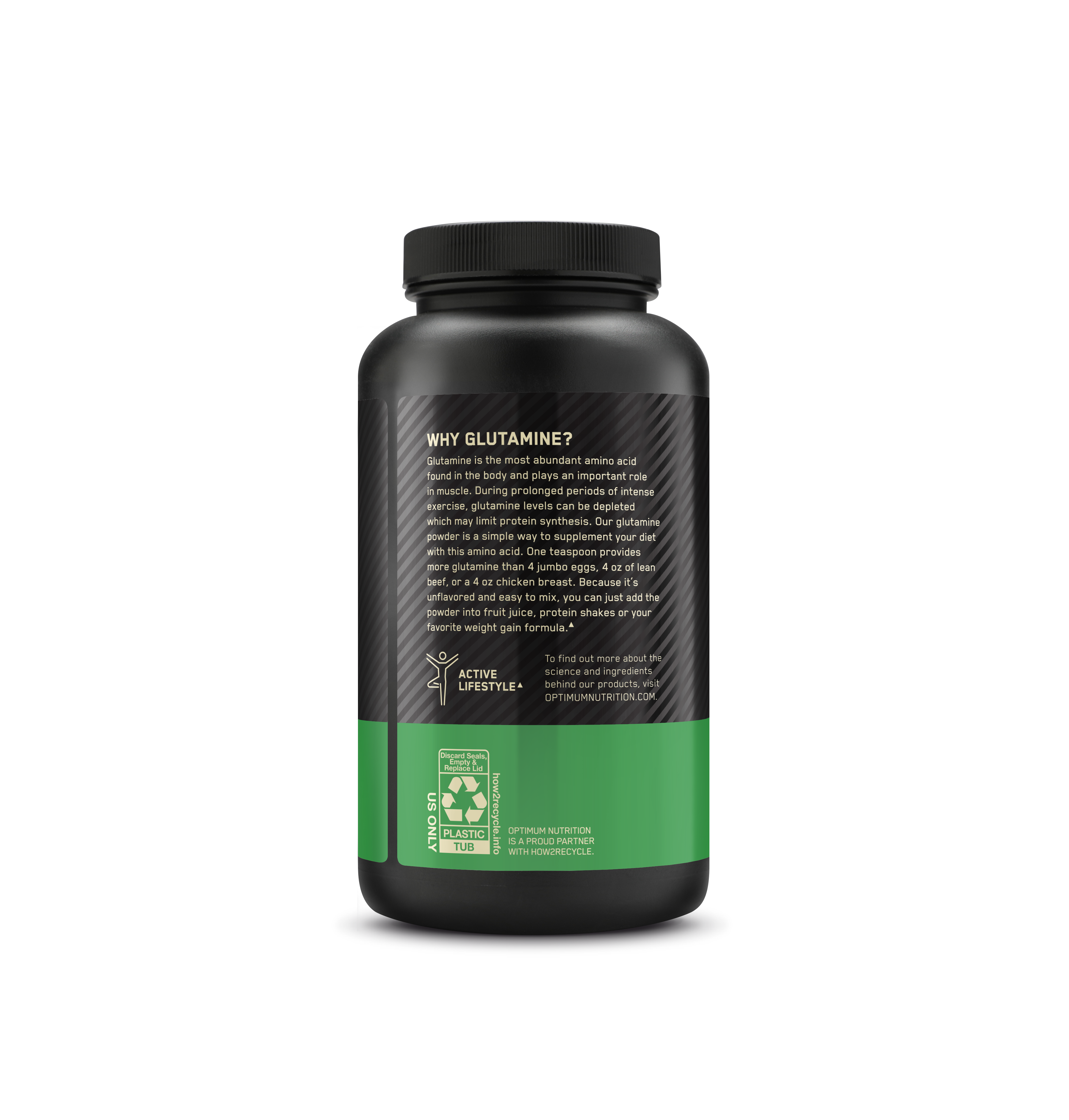 Glutamine Powder Unflavored - 300 Grams (58 Servings)
