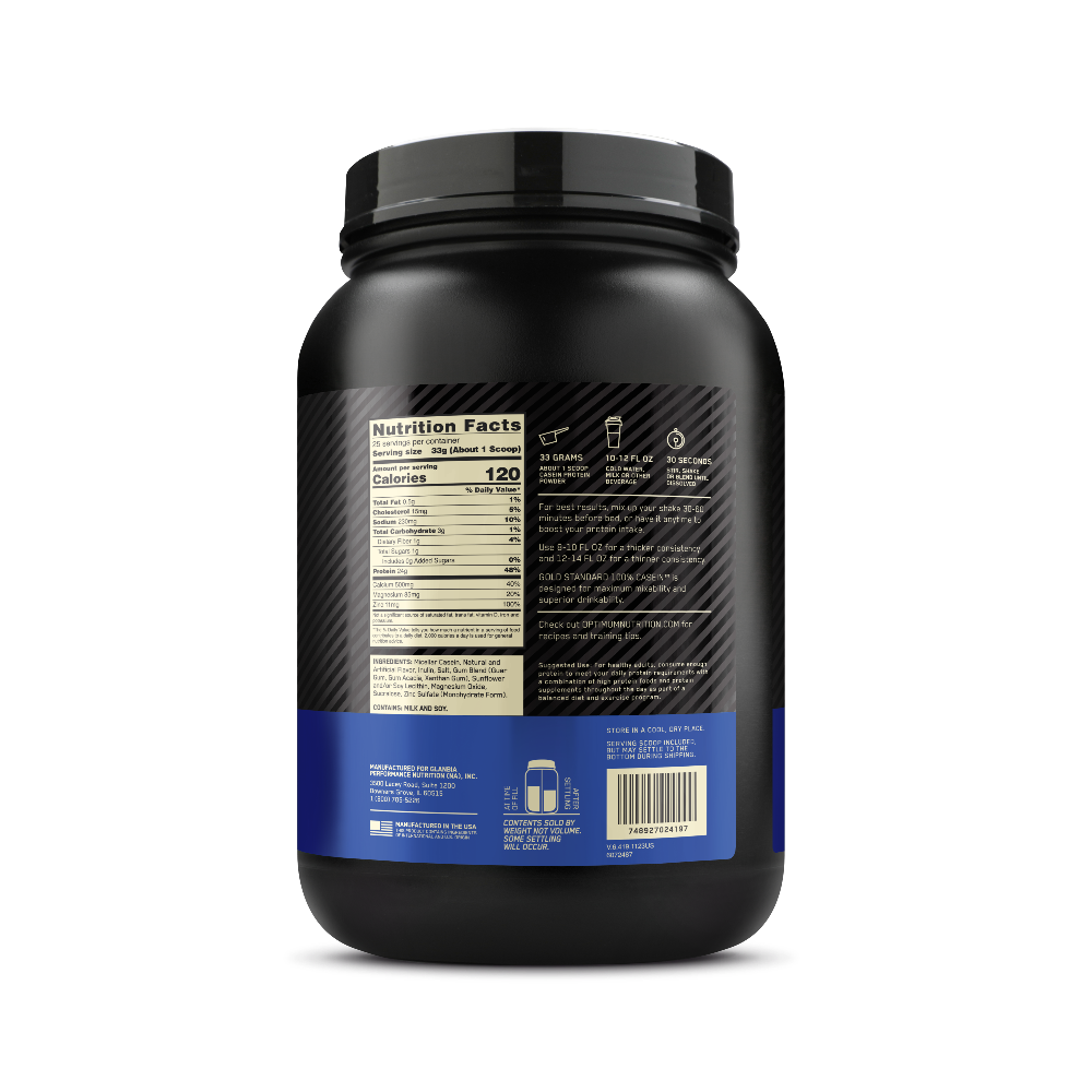 Gold Standard 100% Casein Creamy Vanilla - 1.87 Lbs (25 Servings)