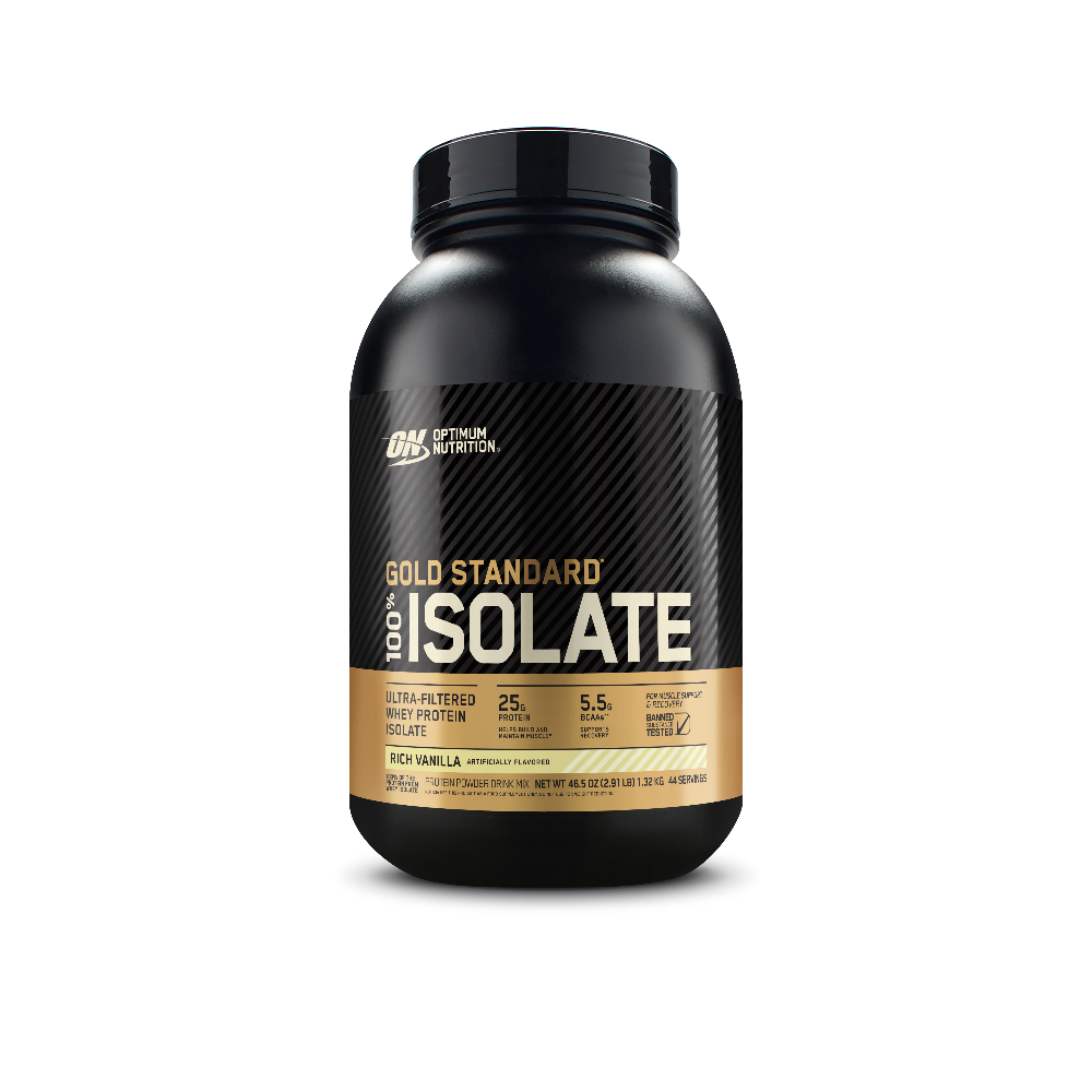 جولد ستاندرد® 100% أيزوليت - نكهة الفانيلا الغنية - 3 رطل (44 حصة)