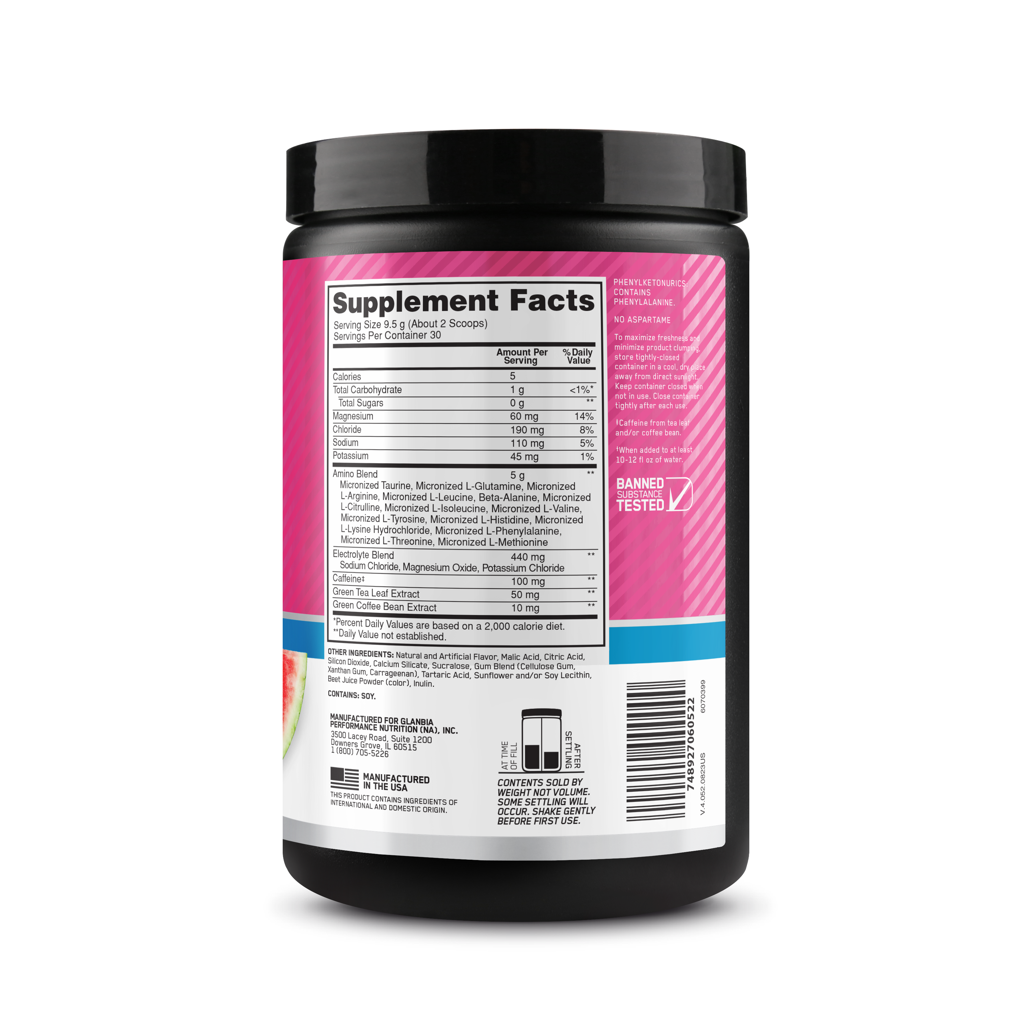 Amino Energy Plus Electrolytes Powder Watermelon - 285 Grams (30 Servings)