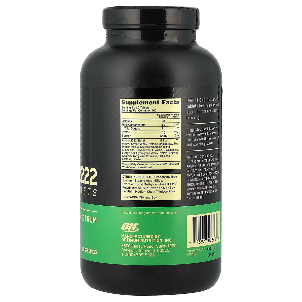 Superior Amino 2222 Tabs - 320 Tablets (160 Servings)